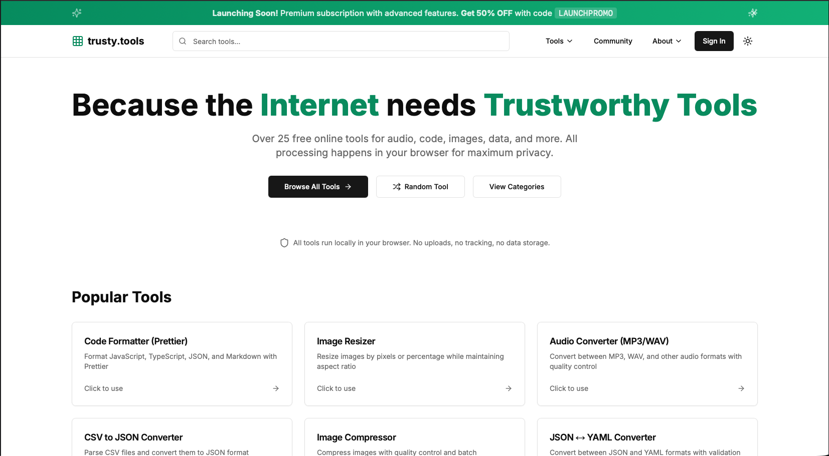 Trusty Tools Light Mode
